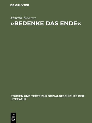 cover image of »Bedenke das Ende«